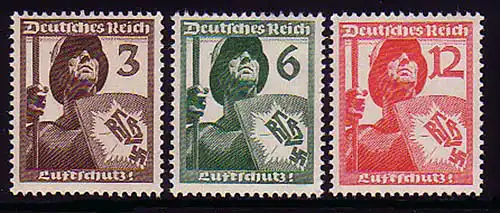 643-645 Luftschutz 1937 - Satz **