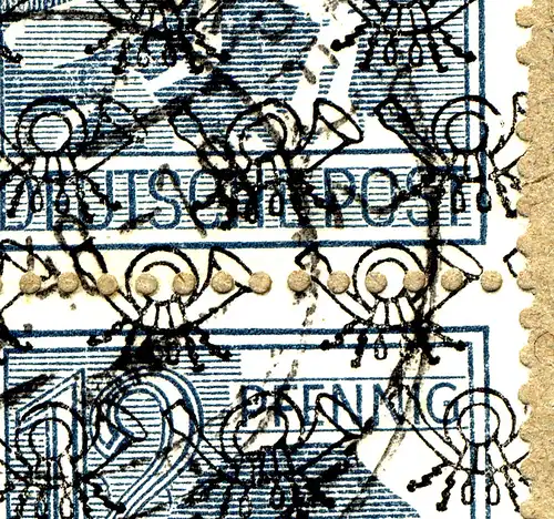 Bizone 40II.2 Réseau 12 paire de bordures sur lettre avec Abart II.2, AMBERG 31.8.48