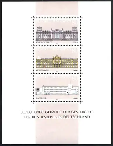 Bloc 20 Démocratie Bâtiment 1986: double impression caractéristique noir, **