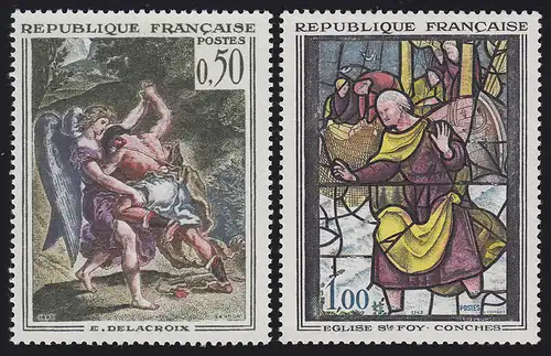 Frankreich 1426-1427 Kunst: Wandbild und Kirchenfenster, 2 Werte, Satz **