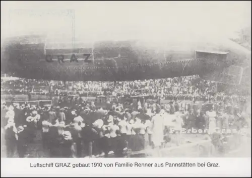 Poste de dirigeable DKL 14 PESTALOZZI Pro Juventute GRAZ Foire Marque + Münze 22.5.1992