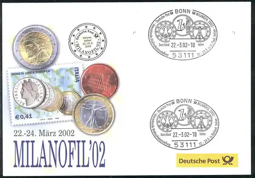 Numéro 67 MILANOFIL Milan 2002 - SANS timbres, mais avec 2 SSt