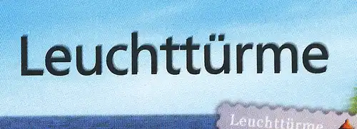 75bI Leuchttürme: markanter Doppeldruck der Farbe schwarz auf der Aussenseite **