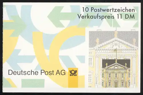 35I MH SWK Schloß Bellevue, 50/3 mm, mit roten RZ, mit ZB ** 