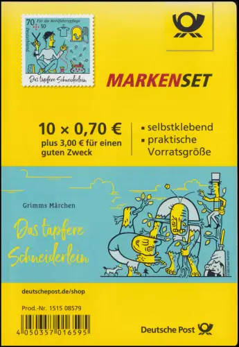 114 MH Das tapfere Schneiderlein, selbstklebend, mit 10x 3444, postfrisch **