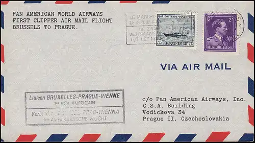 Erstflug Brüssel-Prag-Wien per PAN American World Airways, BRÜSSEL 16.6.1946