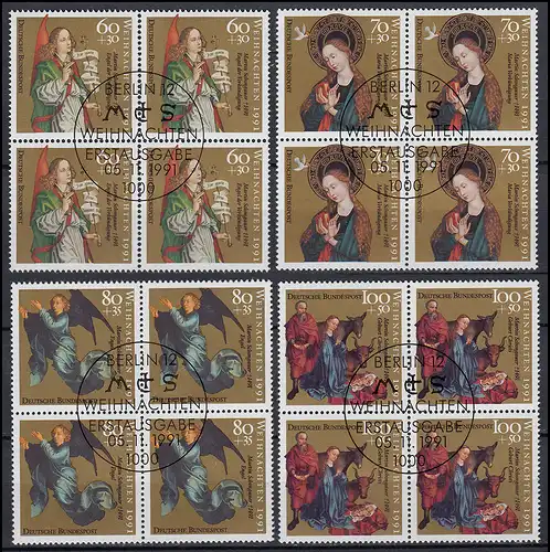 1578-1581 Noël en tant que lot de quatre blocs avec ESSt Berlin