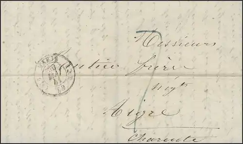 France Vorphilatelie Dépliant Paris 29.5.41 vers Aigre 31.5.1841