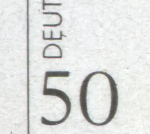 1477I Einheit 50 Pf. Rand-Paar mit PLF I: 1 Strich am E, Feld 24, gestempelt 