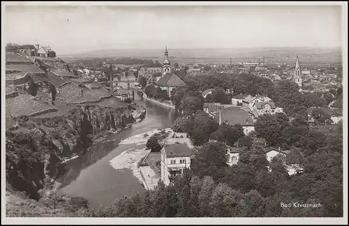 160 Jour du timbre 10 Pf. comme EF sur la carte de visite Bad Kreuznach 27.10.52