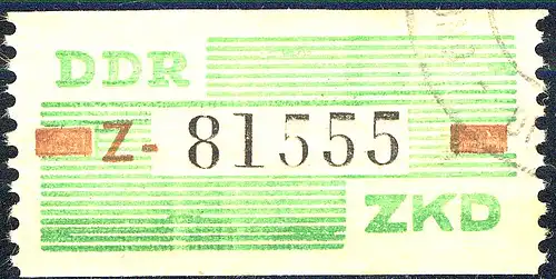 VII Dienst-B, Billet Buchstabe Z, grün/braun/schwarz, UNGÜLTIG-Stempel