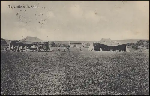 Feldpost Fußartillerie-Batterie 388, AK Fliegerstation im Felde FELDPOST 15.5.16