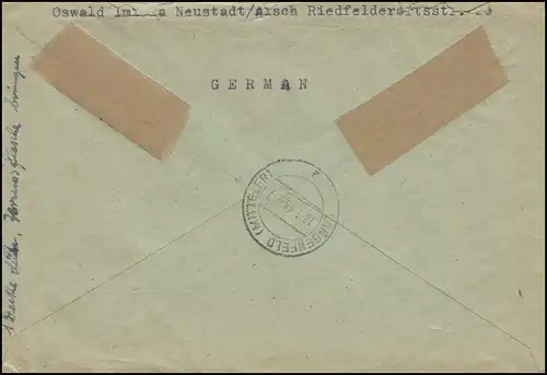Temple payant R-Bf Not-R-Zettel NOUVEAUTADT / AISCH 16.1.46 n. Langenfeld