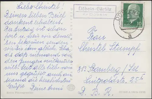 Landpost Döbeln-Gärtitz / Kr Döbeln 10.5.1963 auf AK Nikolaikirche