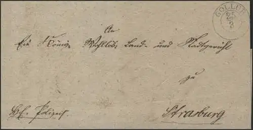 Prusse Lettre de crédit de Gollub 25.3.1842 à Strasbourg/Prussie occidentale