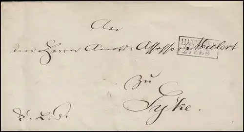 Hannover Vorphilatelie Coiffe de lettre Stamp de cadre HANNOVER 27. FEB. après Syke