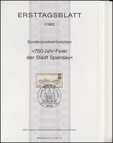 ETB Berlin millésime 1982 N° 1 - 14 complet