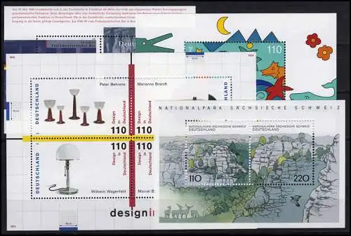 1965-2026 Bund-Jahrgang 1998 Ecken unten links, komplett **