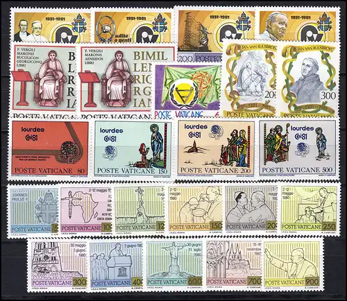 779-802 Vatikan-Jahrgang 1981 komplett, postfrisch ** / MNH
