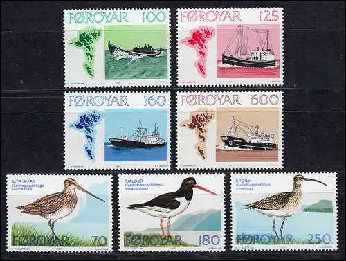 24-30 Dänemark-Färöer Jahrgang 1977 komplett, ** postfrisch