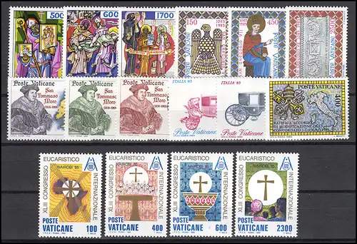 867-882 Vatikan-Jahrgang 1985 komplett, postfrisch