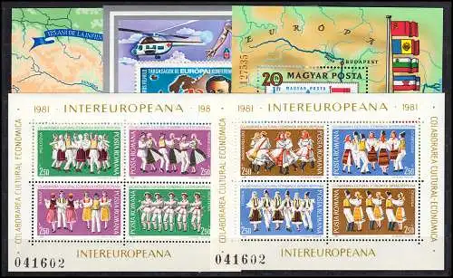 Europa Sympathieausgaben/Mitläufer Jahrgang 1981 komplett, ** postfrisch