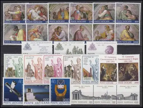 1023-1050 Vatikan-Jahrgang 1991 komplett, postfrisch