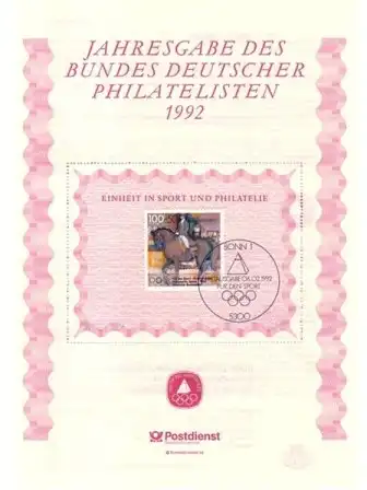 BDPh-Jahresgabe 1992 Sporthilfe Dressurreiten