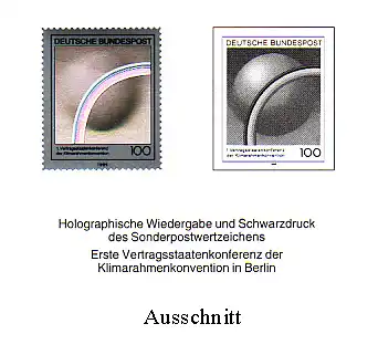 Schwarzdruck aus JB 1995 Klimaschutz mit Hologramm SD 18
