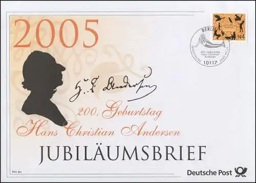 2453 Hans Christian Andersen 2005 - Jubiläumsbrief