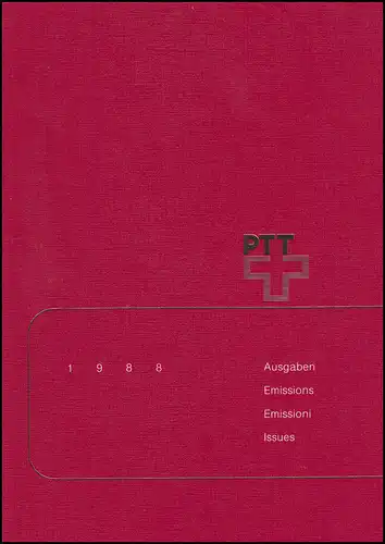 Annuaire PTT Suisse 1988, toutes les marques avec cachet du premier jour