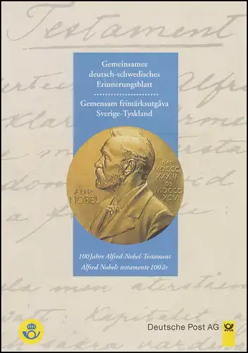 1828 Alfred Nobel - EB 1/1995 Ersttagssonderstempel Bonn 9.11.95