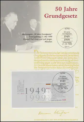 Block 48 Grundgesetz und Block 49 50 Jahre BRD - EB 3/1999