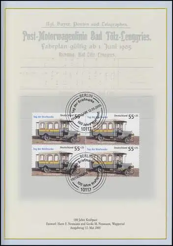 2456 Tag der Briefmarke 100 Jahre Kraftpostomnibus 2005 - EB 3/2005