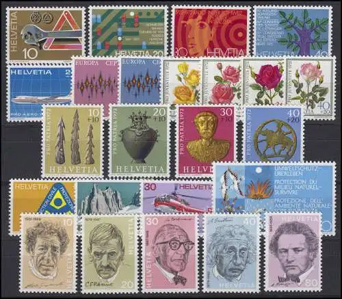 964-987 Suisse-Niveau 1972 complet, frais de port