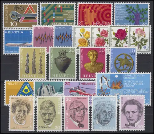 964-987 Suisse-Niveau 1972 complet, frais de port