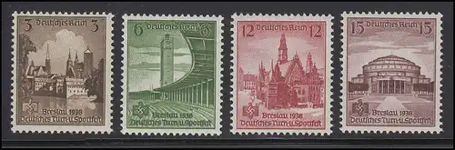665-668 Turnfest Breslau 1938 - Satz komplett ** postfrisch