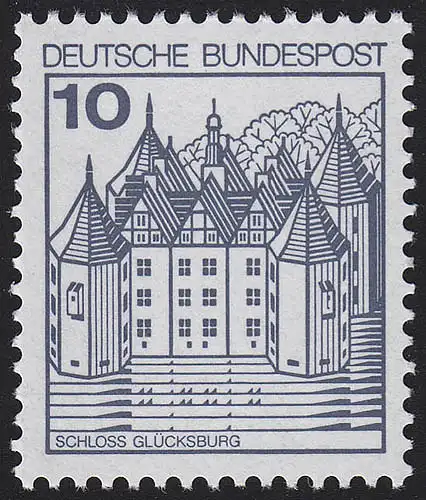 913AII Burgen und Schlösser 10 Pf Glücksburg LETTERSET, postfrisch **