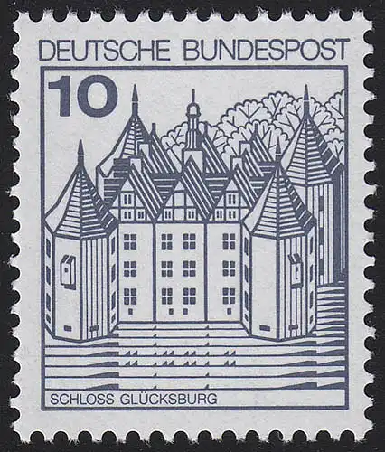 913AII Burgen und Schlösser 10 Pf Glücksburg, ** LETTERSET