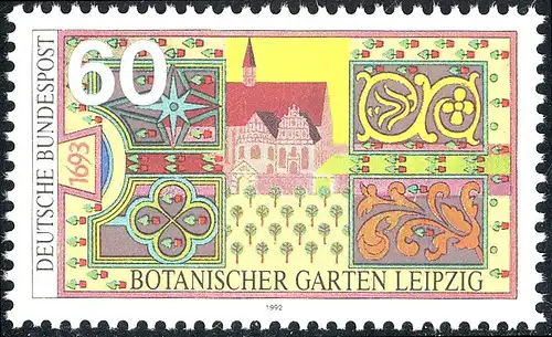 1622 Botanischer Garten: Kerbe im Außenrahmen über U von BUNDESPOST **