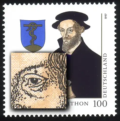 1902II Melanchthon mit PLF II: schwarzer Fleck über dem rechtem Auge, Feld 4, **