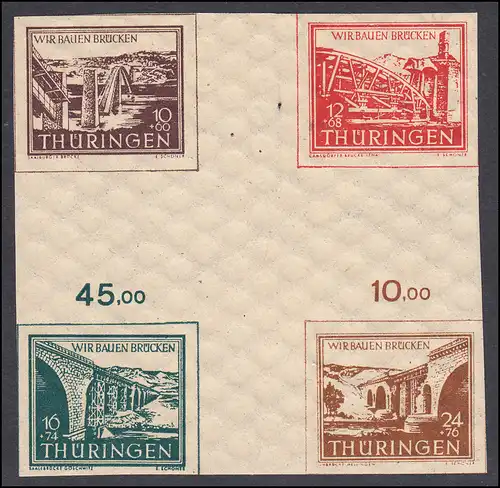 HZ1cyy Brücken - Herzstück aus Zusammendruck-Bogen ** postfrisch - FA Dr. Jasch