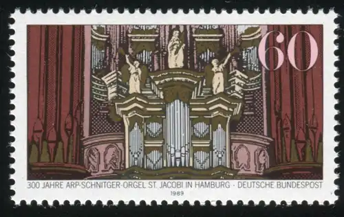 1441III Orgel mit PLF III Goldfleck im Sims unter linkem Engel, postfrisch **