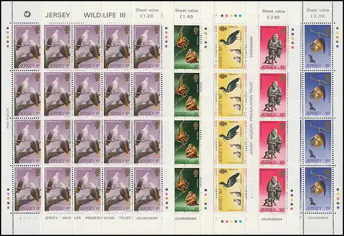 Jersey 207-211 Protège les animaux sauvages 1979, 5 valeurs, jeu de petits arcs **