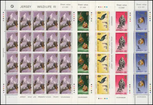 Jersey 207-211 Protège les animaux sauvages 1979, 5 valeurs, jeu de petits arcs **