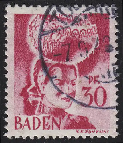 Baden 23y I Freimarke 30 Pf. O