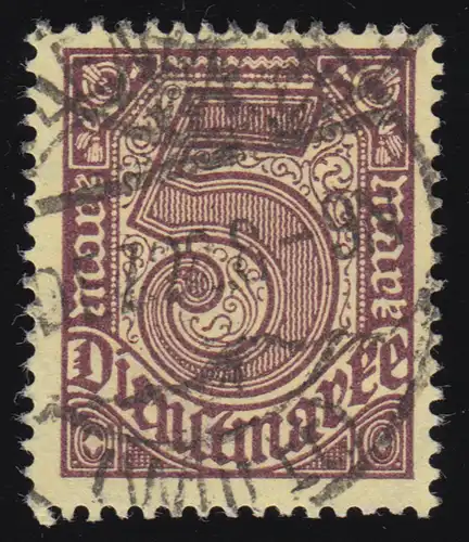 33c 5 Mark OHNE 21 in den Ecken, O geprüft