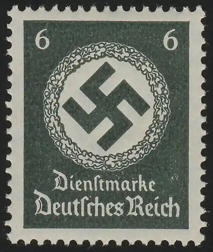 135 Behördendienst 6 Pf., Wz.4, ** - starke, senkrechte Gummiriffelung