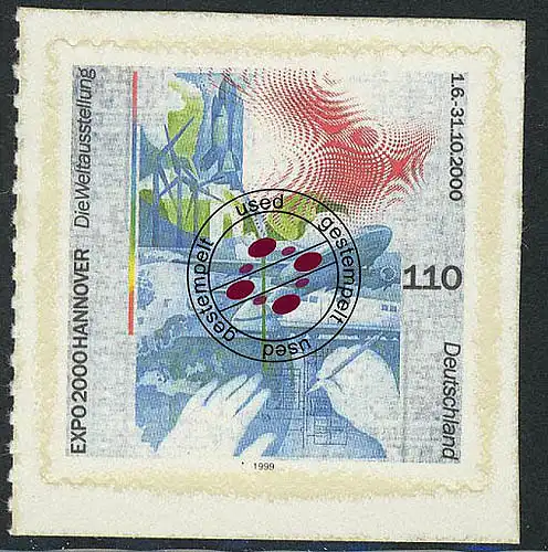 2112 EXPO 2000 Hannover, selbstklebend, aus MH 40, O