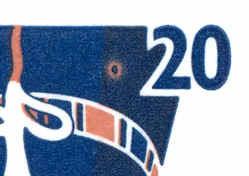 28a MH SWK PLF: Loch im Hut links von der 20, Feld 1, mit Zählbalken **